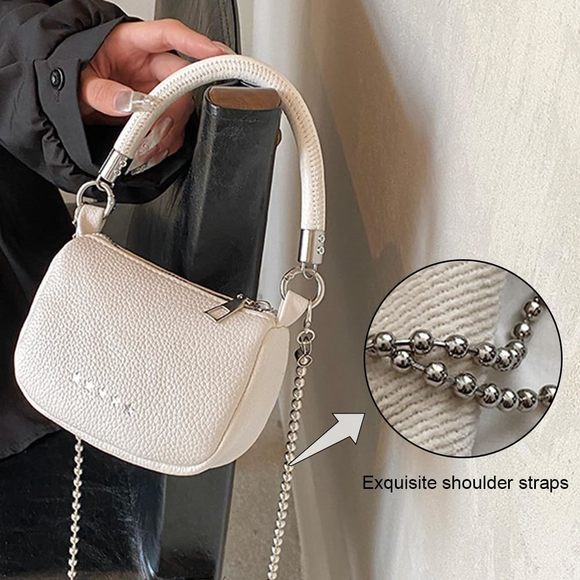 Small Handbag, Minimalist Retro Saddle Bag Chain Shoulder Bag, Casual :[ - Picture 4 of 6
